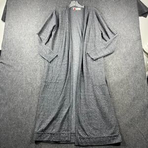 FP Beach Cardigan Women's Medium Gray Charcoal Duster Long Sleeve